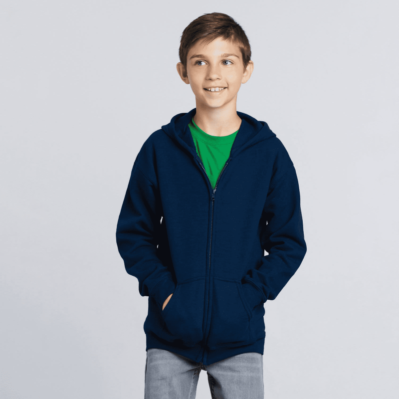 Gildan Heavy Blend Youth Full Zip Hooded Sweatshirt