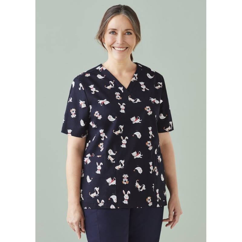 Printed Womens Best Friends Scrub Top Printed Womens Best Friends Scrub Top