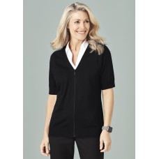 Zip Front Womens Short Sleeve Knit Cardigan Zip Front Womens Short Sleeve Knit Cardigan