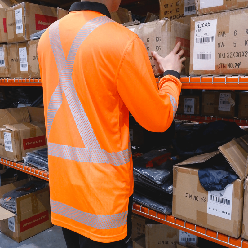 Work-Guard Recycled Hi Vis TTMC Long Sleeve Polo