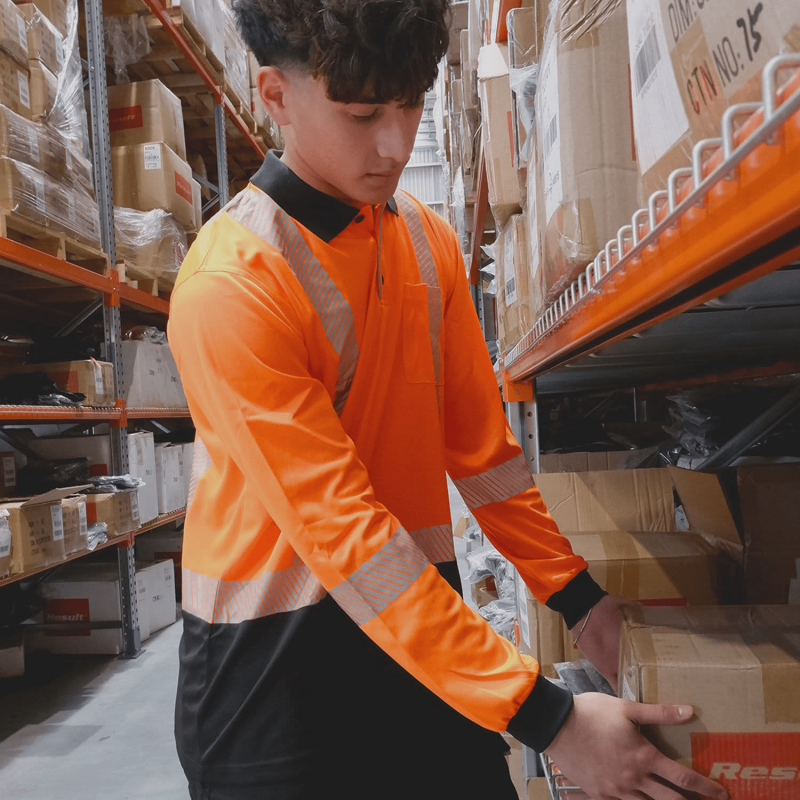 Work-Guard Recycled Hi Vis Long Sleeve Day/Night Polo