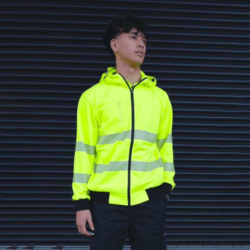 Work-Guard Recycled Hi Vis Day/Night Zipped Hoodie