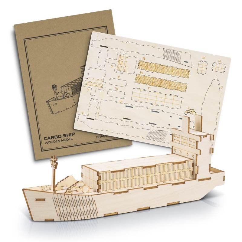 BRANDCRAFT Cargo Ship Wooden Model BRANDCRAFT Cargo Ship Wooden Model
