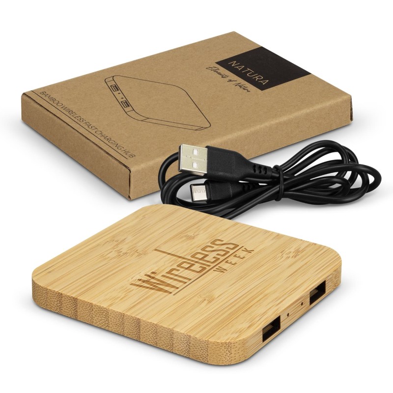 NATURA Bamboo Wireless Fast Charging Hub NATURA Bamboo Wireless Fast Charging Hub