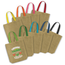Thera Jute Tote Bag - Coloured Handles Thera Jute Tote Bag - Coloured Handles