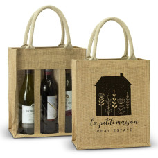 Serena Jute Triple Wine Carrier Serena Jute Triple Wine Carrier