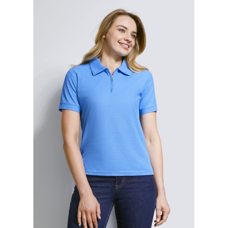 Womens Micro Waffle Short Sleeve Polo
