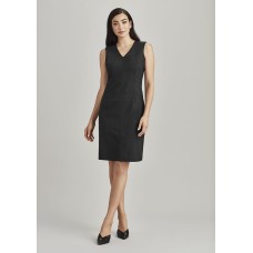 Comfort Wool Stretch Womens Sleeveless V-Neck Dress