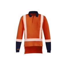 Mens Orange Flame TTMC-W23 X Back Taped Polo