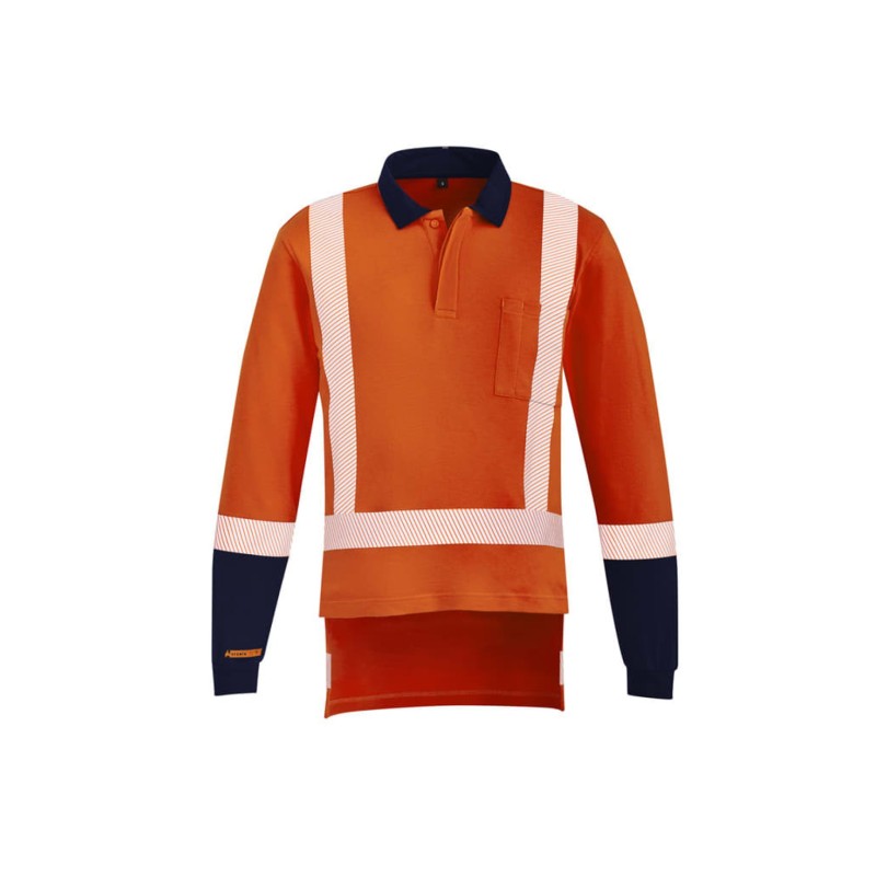 Mens Orange Flame TTMC-W23 X Back Taped Polo