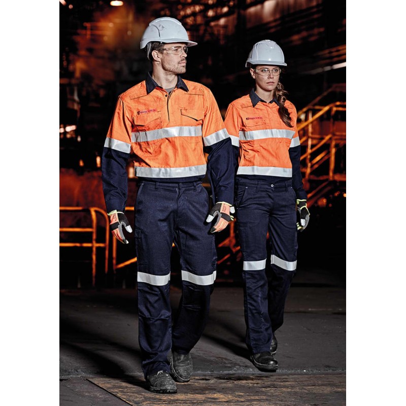 Mens Orange Flame Taped Cargo Pant (Regular)