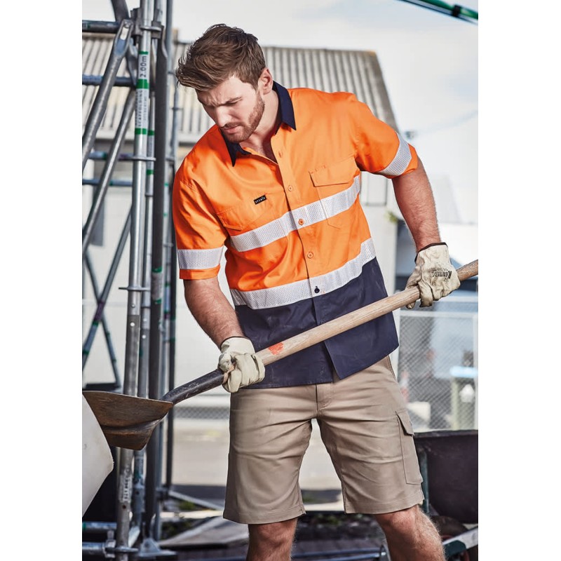 Mens Rugged Cooling Hi Vis Taped Short Sleeve Shirt