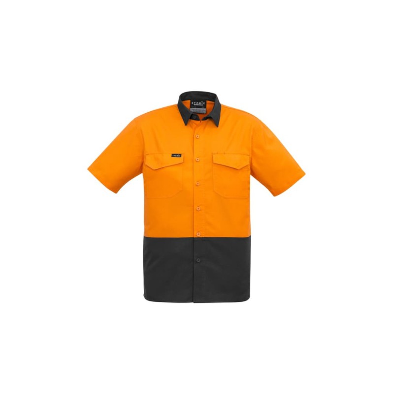 Mens Rugged Cooling Hi Vis Short Sleeve Shirt