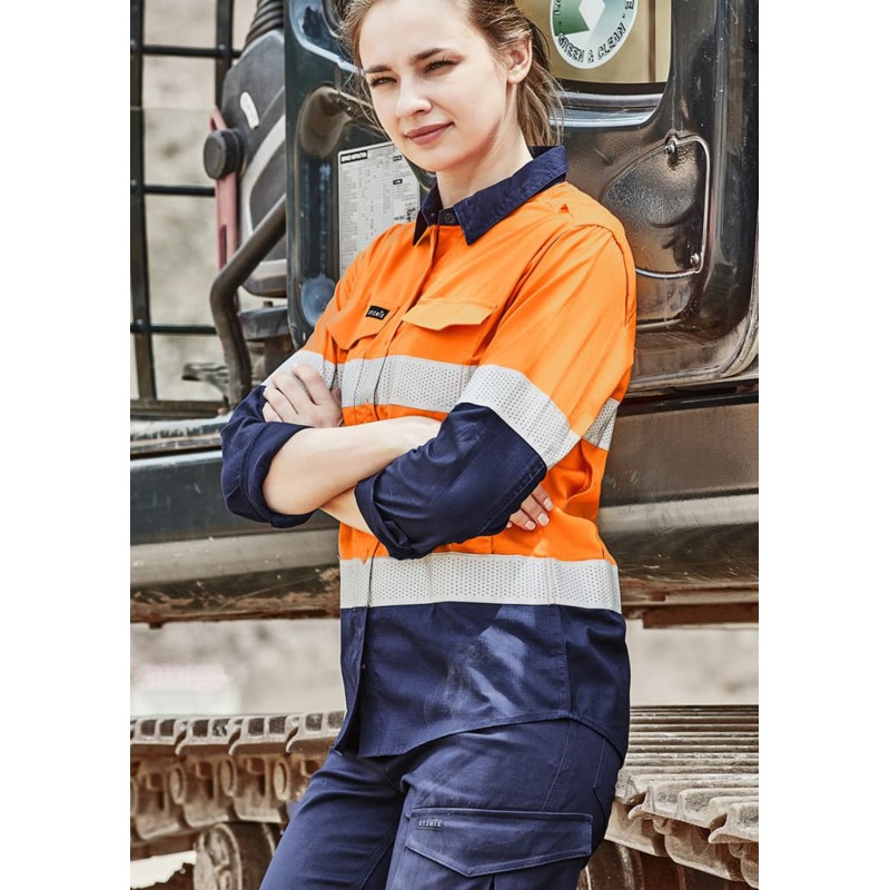 Womens Rugged Cooling Hi Vis Taped Long Sleeve Shirt