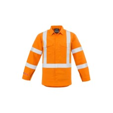 Mens Red Flame Hi Vis X Back Shirt Mens Red Flame Hi Vis X Back Shirt