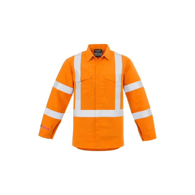 Mens Red Flame Hi Vis X Back Shirt Mens Red Flame Hi Vis X Back Shirt