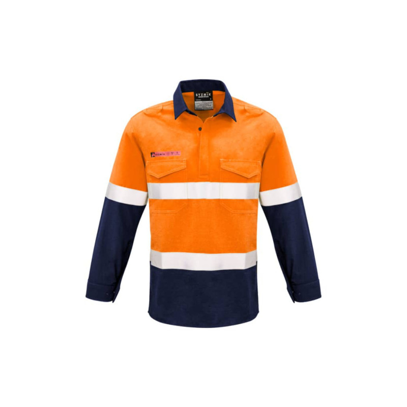 Mens FR Closed Front Hooped Taped Spliced Shirt