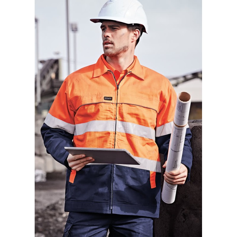 Mens Hi Vis Cotton Drill Jacket