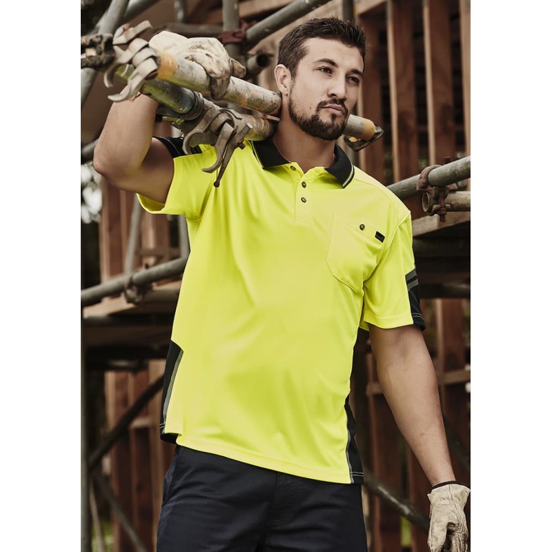 Mens Hi Vis Reinforced Squad Short Sleeve Polo
