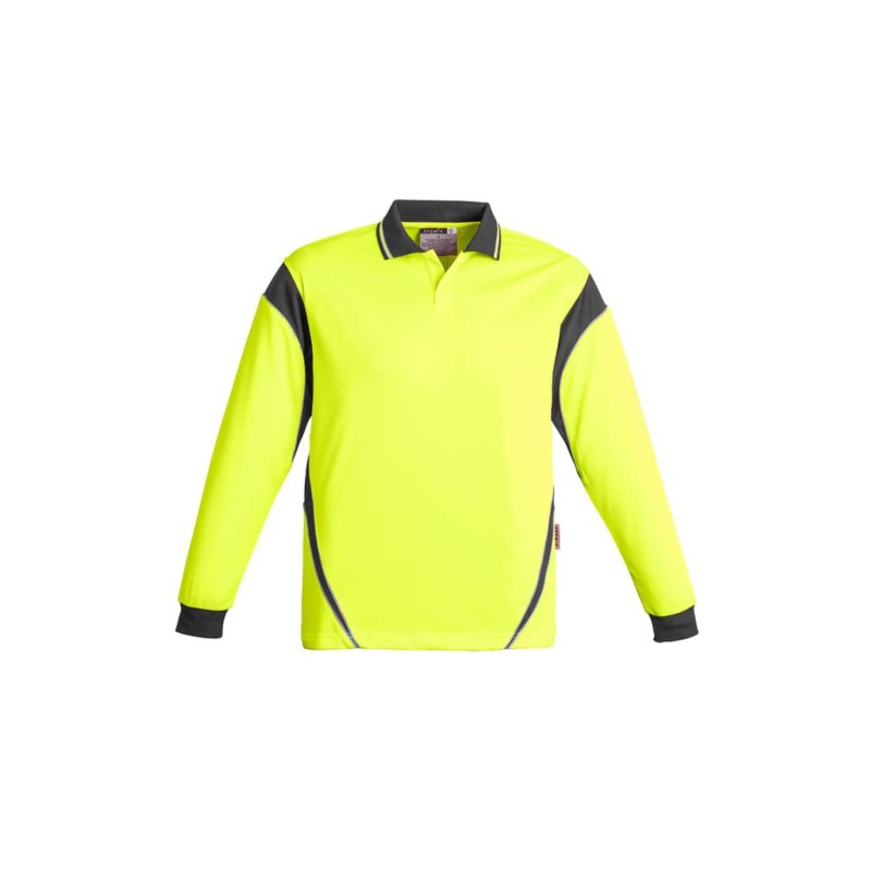Mens Hi Vis Aztec Long Sleeve Polo