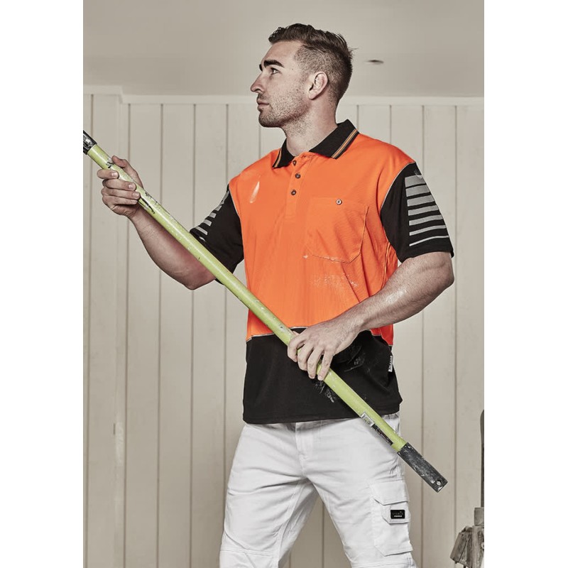 Mens Hi Vis Zone Short Sleeve Polo