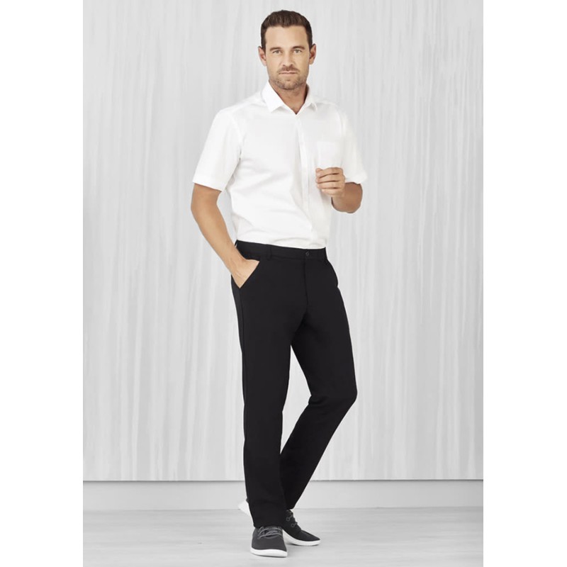 Mens Comfort Waist Flat Front Pant