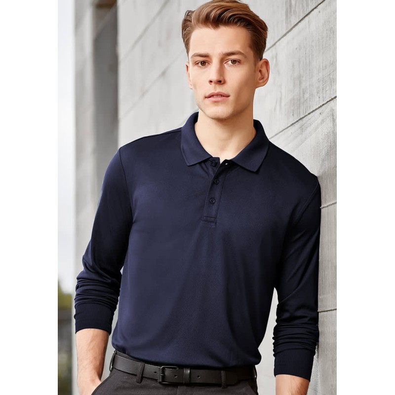 Mens Action Long Sleeve Polo